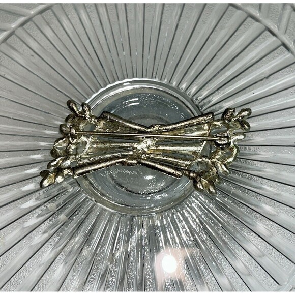 Vintage Jewelry Lot. Silver Filigree Bow Pin. Flower Brooch W/ Pink, Blue Flower - Picture 7 of 8